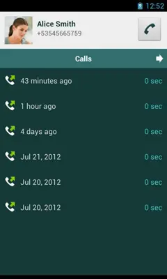 Quick Contacts android App screenshot 1